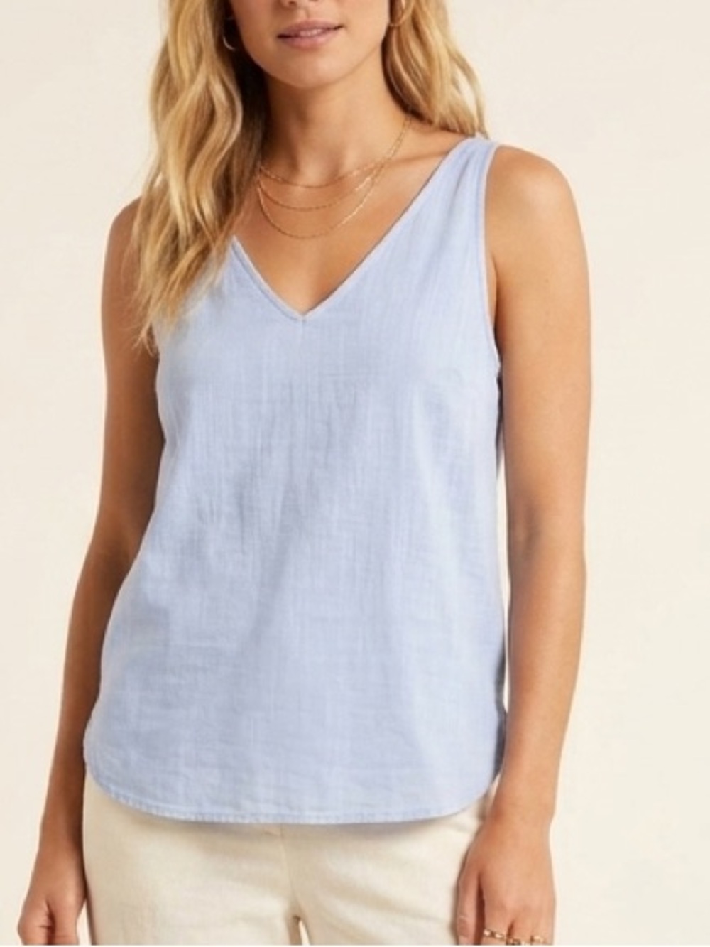 Old Navy tank top blue SMALL V-neck sleeveless NEW casual career top